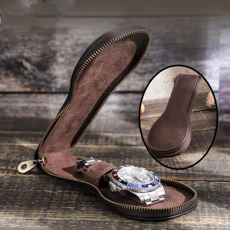Vintage Leather Watch Travel Case